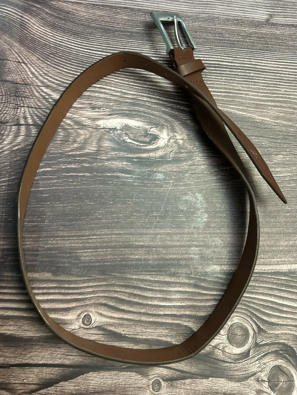 Classic Brown Boys Medium Belt - Minimal Silver Buckle